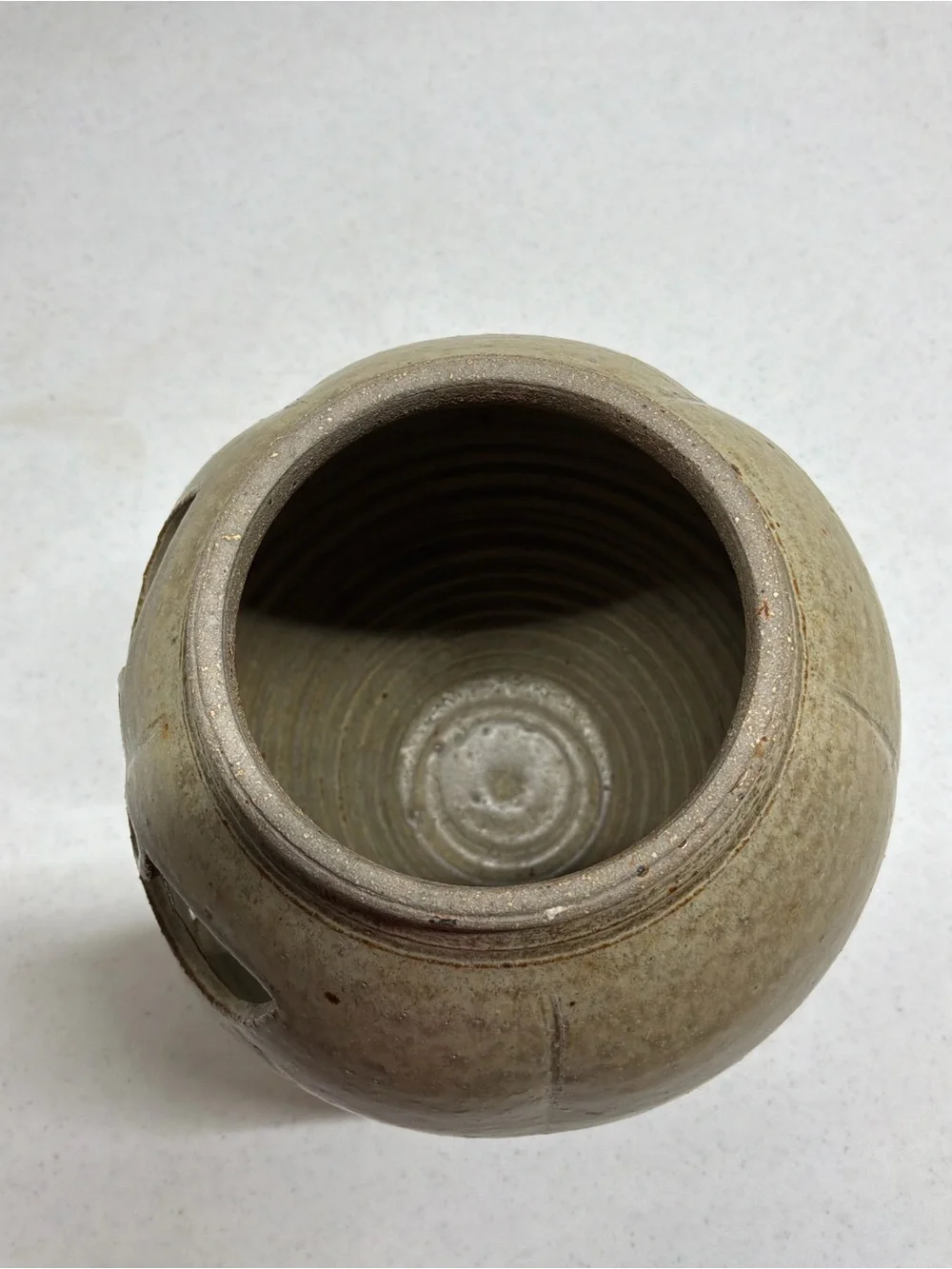 Handcrafted Gray Ceramic Pottery Jack-O'-Lantern Funny Face